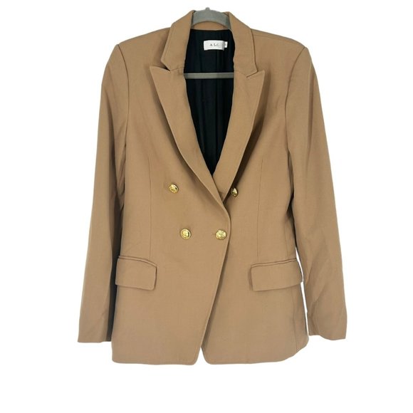 A.L.C. Sedgwick Tan Double Breasted Blazer Jacket - Picture 2 of 8